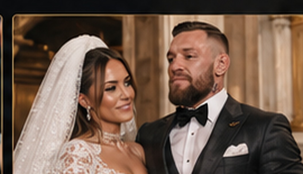 AI-generated editorial concept of Conor McGregor and Dee Devlin wedding
